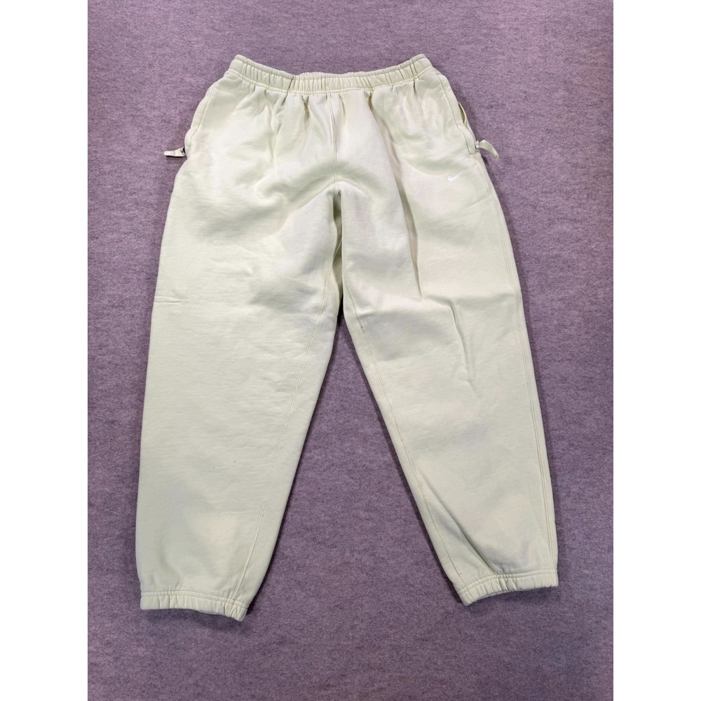 Nike Solo Swoosh Jogger Pants Mens Large Green Fleece Lined Cotton Tapered Leg